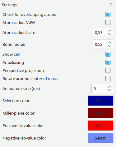 Settings widget